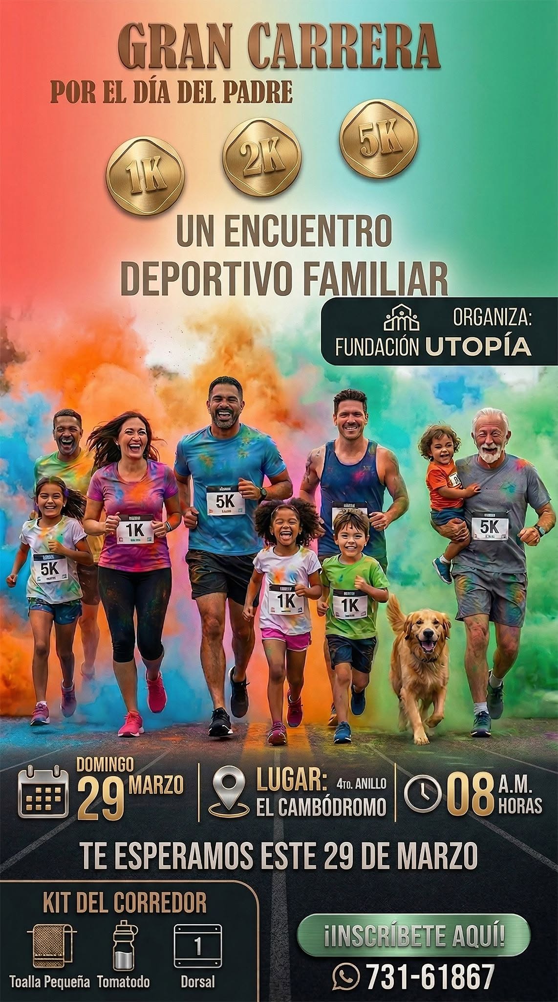 Corre, diviértete y celebra a papá como se merece.